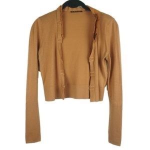 Elie Tahari Ruffle Front Open Cardigan